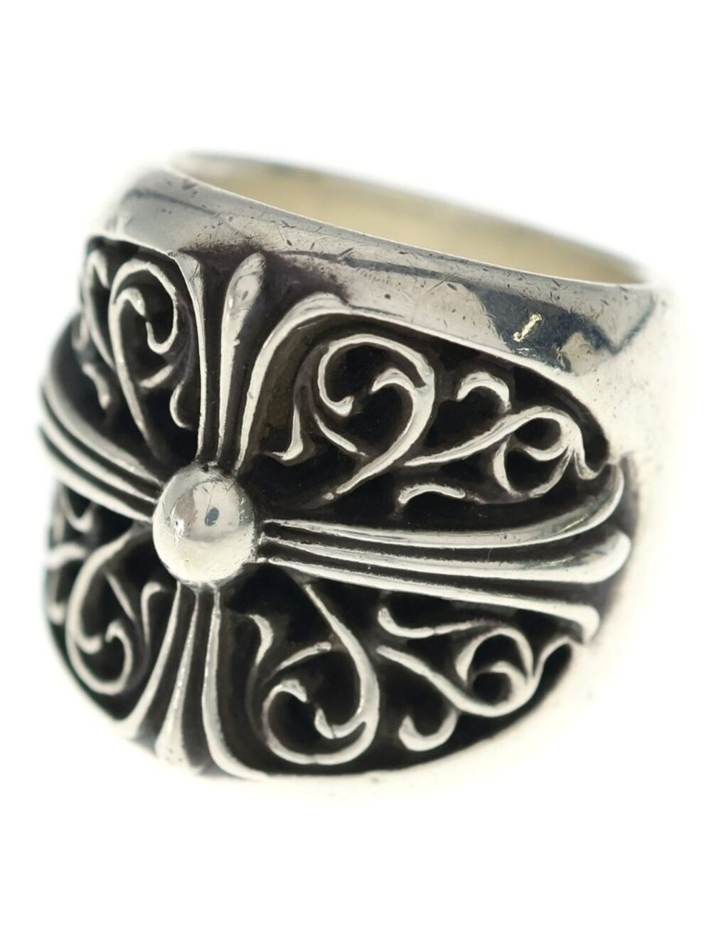 Chrome Hearts Classic Oval Cross Ring Silver